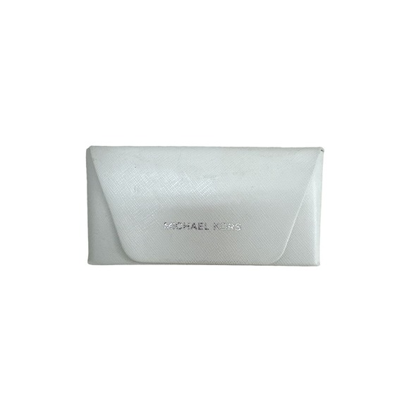 Michael Kors Eyeglass/Sunglass Hard Case Cream White w/ Snap Closure Felt Lining - Picture 1 of 10